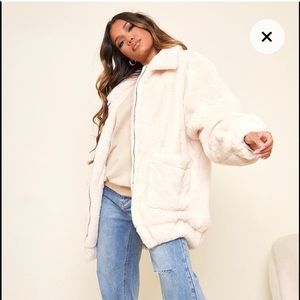 pretty little thing faux fur coat